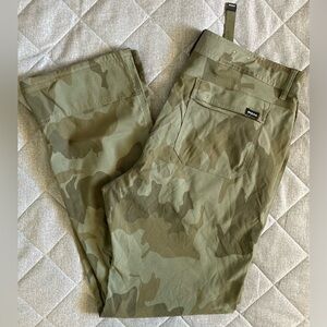 Prana Stretch Zion Cargo Pants Mens 35x32 Camo Belted Roll Snap Nylon Hiking